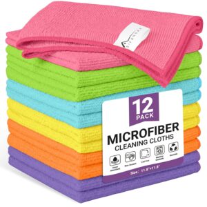 Sriols FlexiClean Microfiber Cleaning Cloths – 6 Piece Set | Reusable Kitchen, Glass & Household Wiping Cloths
